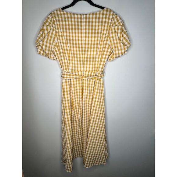 Jessakae Yellow Gingham Midi Dress Size XL - Picture 6 of 7